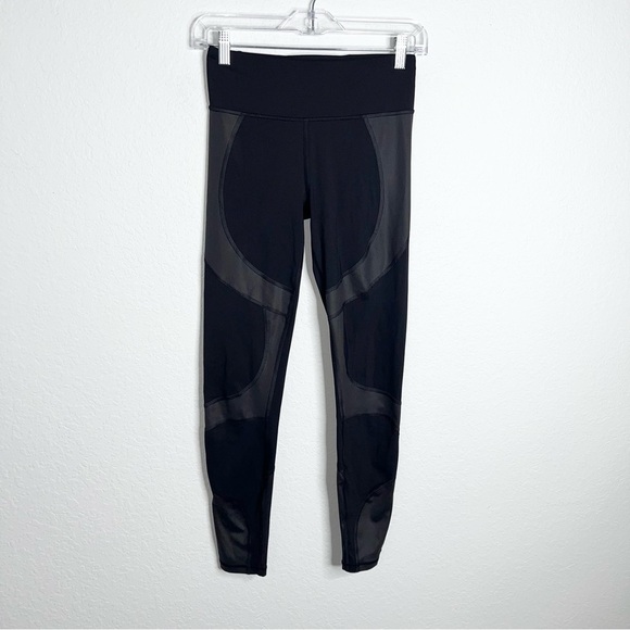 Lululemon Leggings Women 6 City Core Tight 27” black shiny matte athletic C5 - Picture 2 of 12